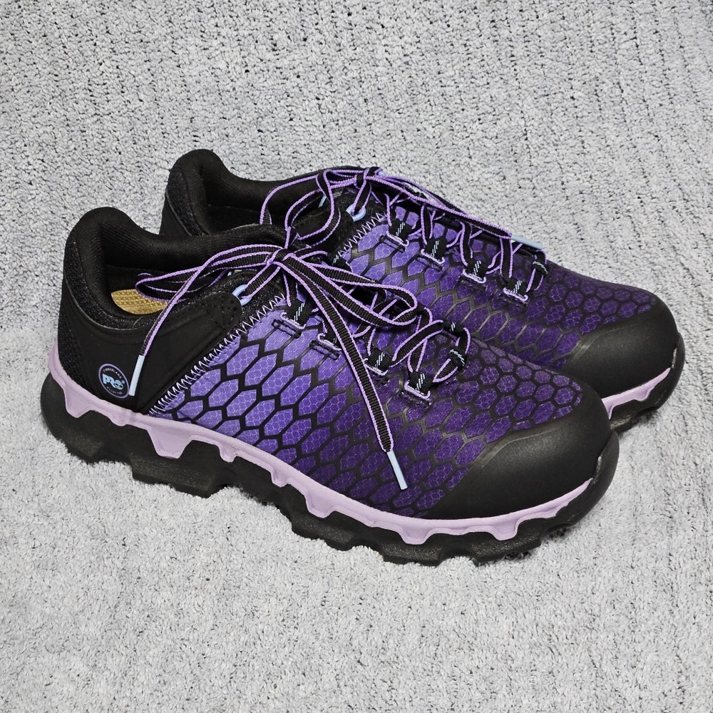 Timberland PRO Powertrain Sport Purple Black Alloy Toe Work Shoes A1H1S Women 11